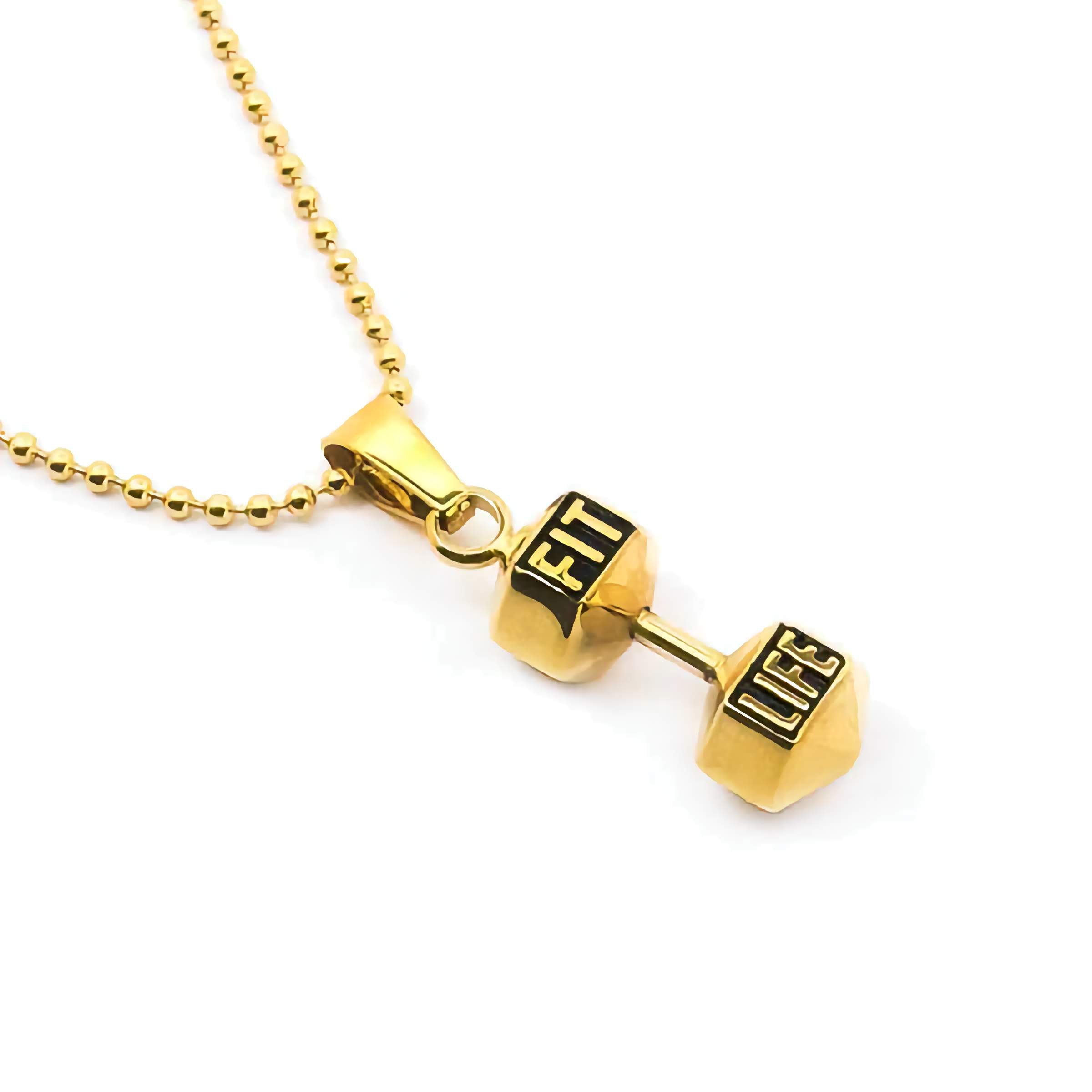Gold Dumbbell Necklace