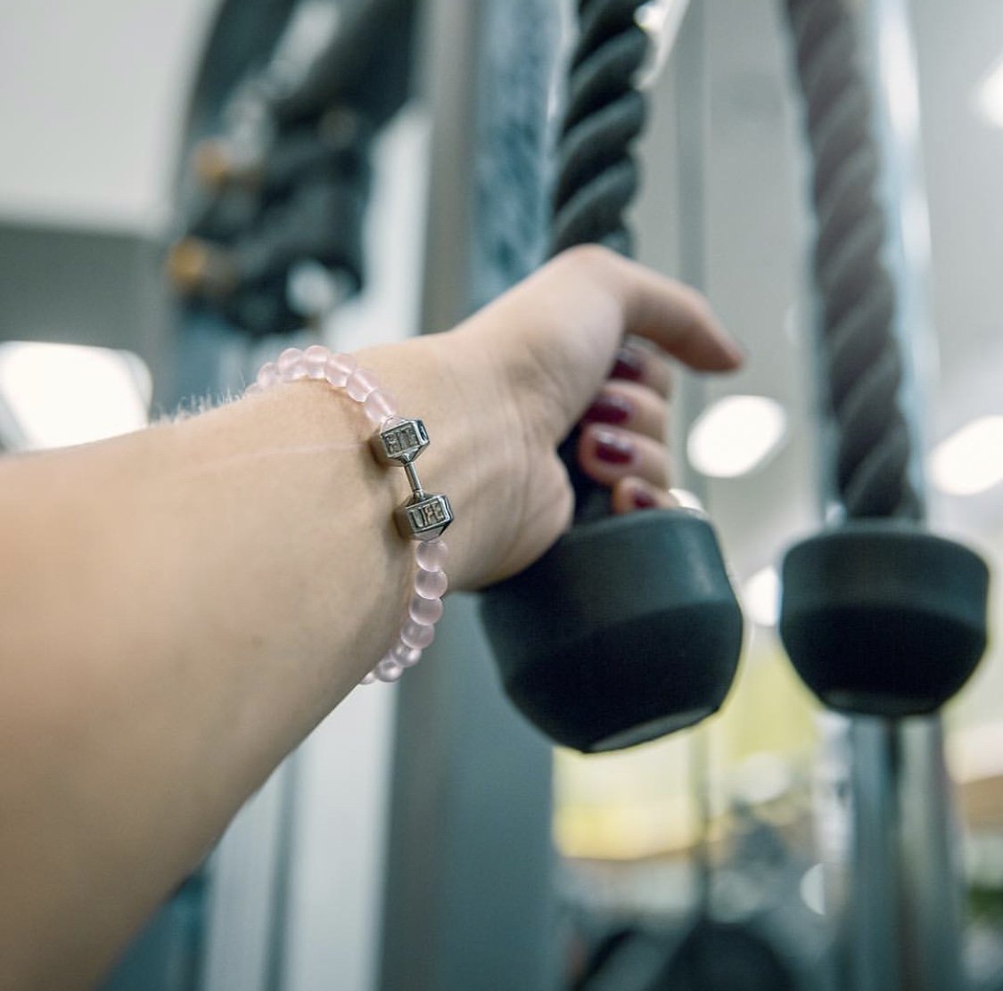 Pink Dumbbell Bracelet