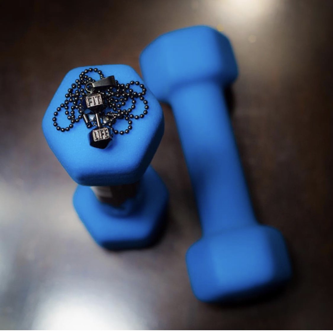 Black Dumbbell Necklace