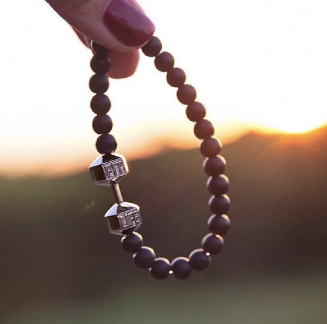 Silver Dumbbell Bracelet