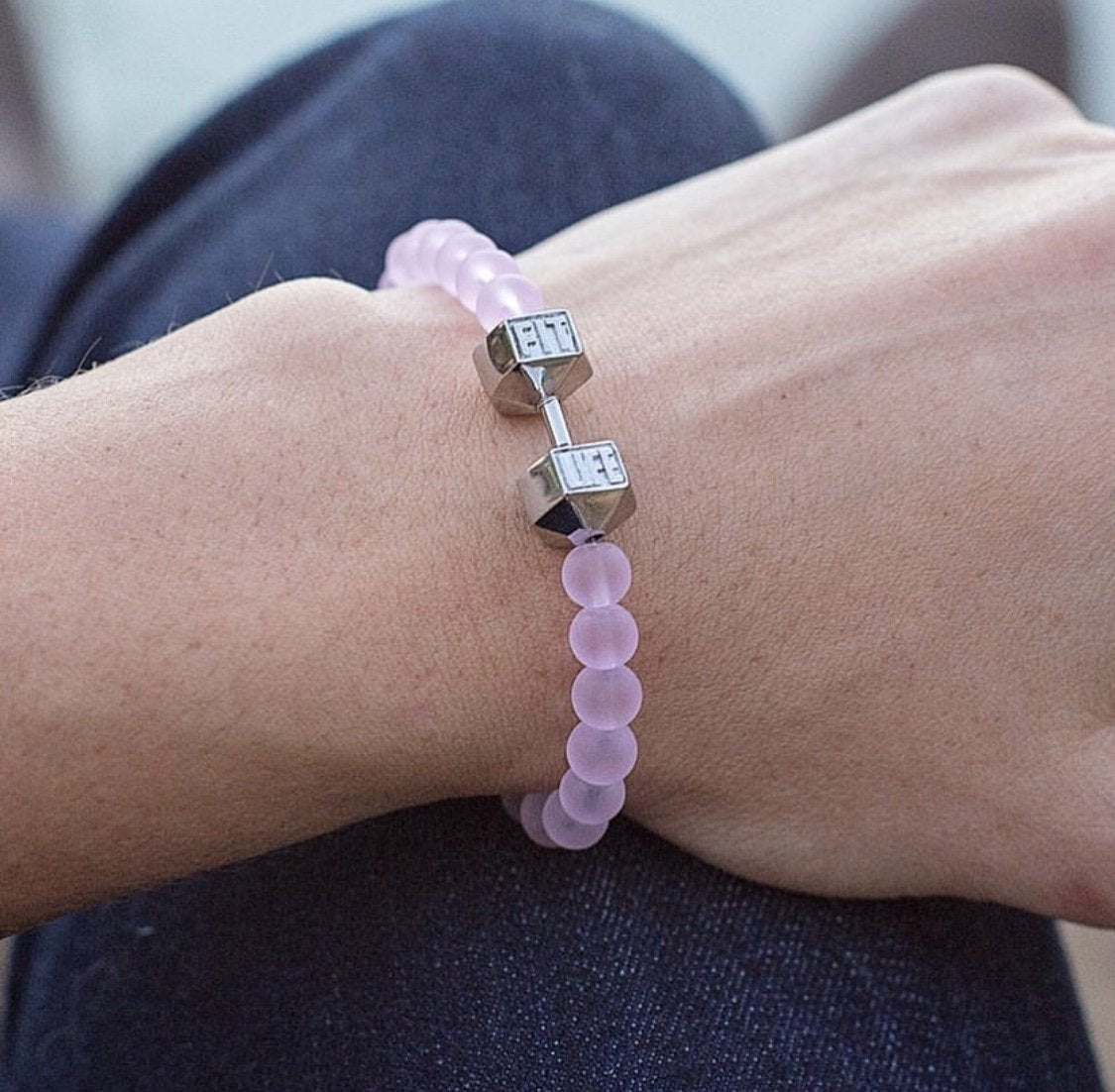 Pink Dumbbell Bracelet