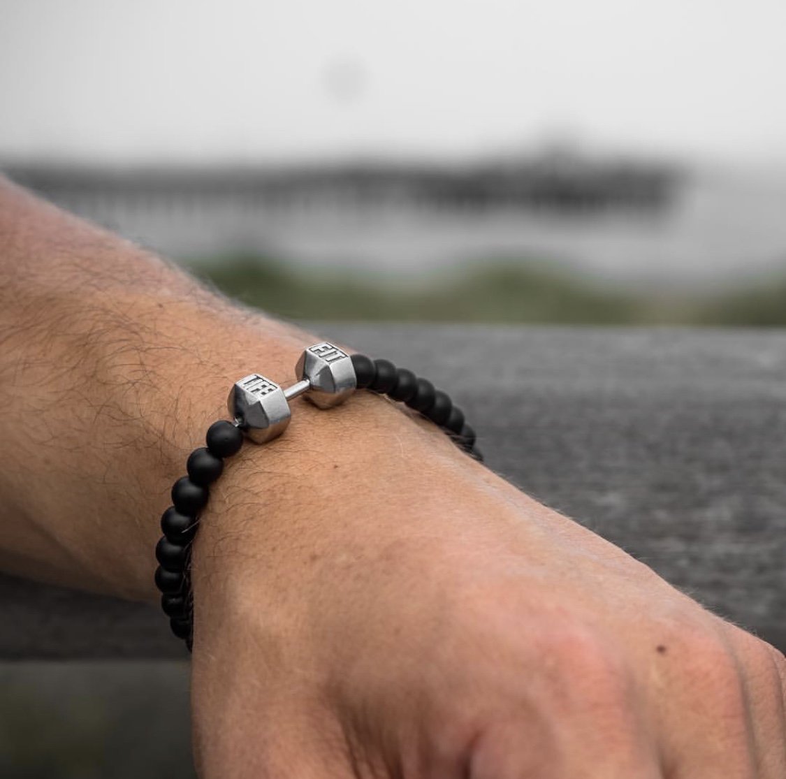 Silver Dumbbell Bracelet