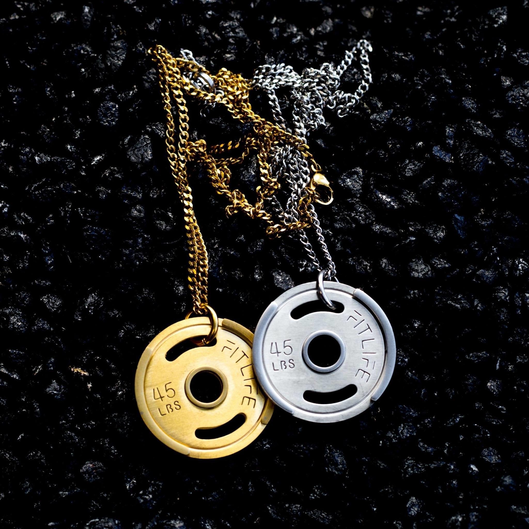 Silver Weight Plate Necklace