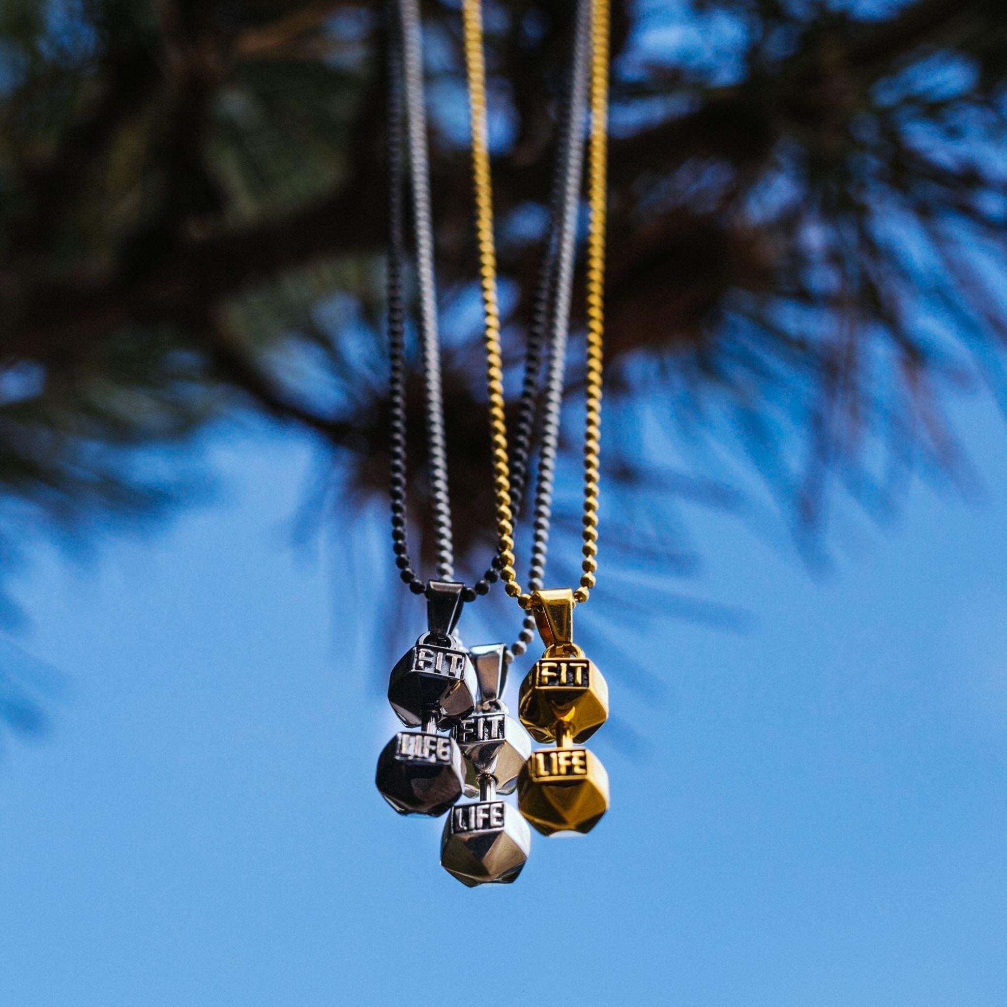 Gold Dumbbell Necklace