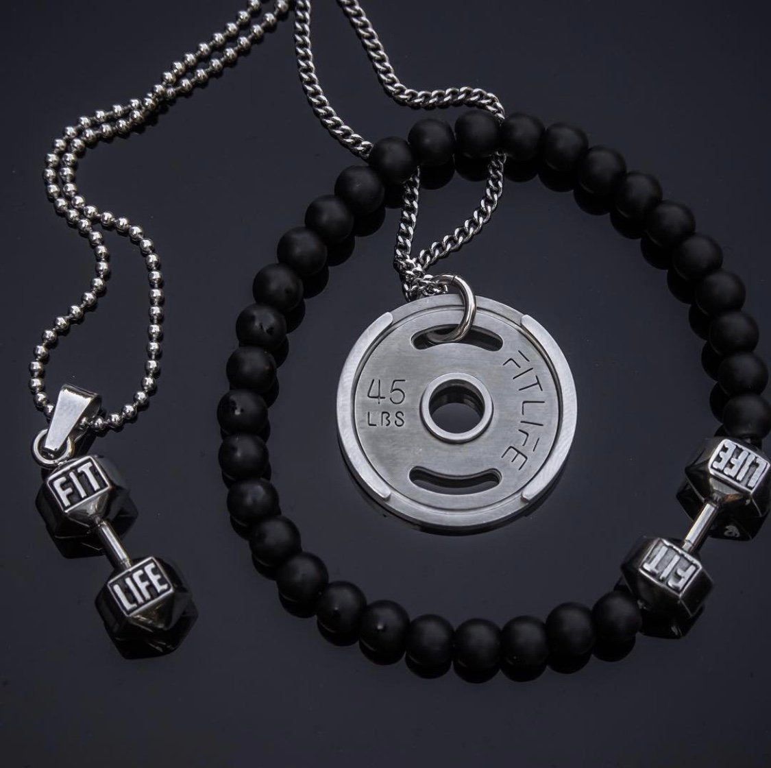 Silver Weight Plate Necklace