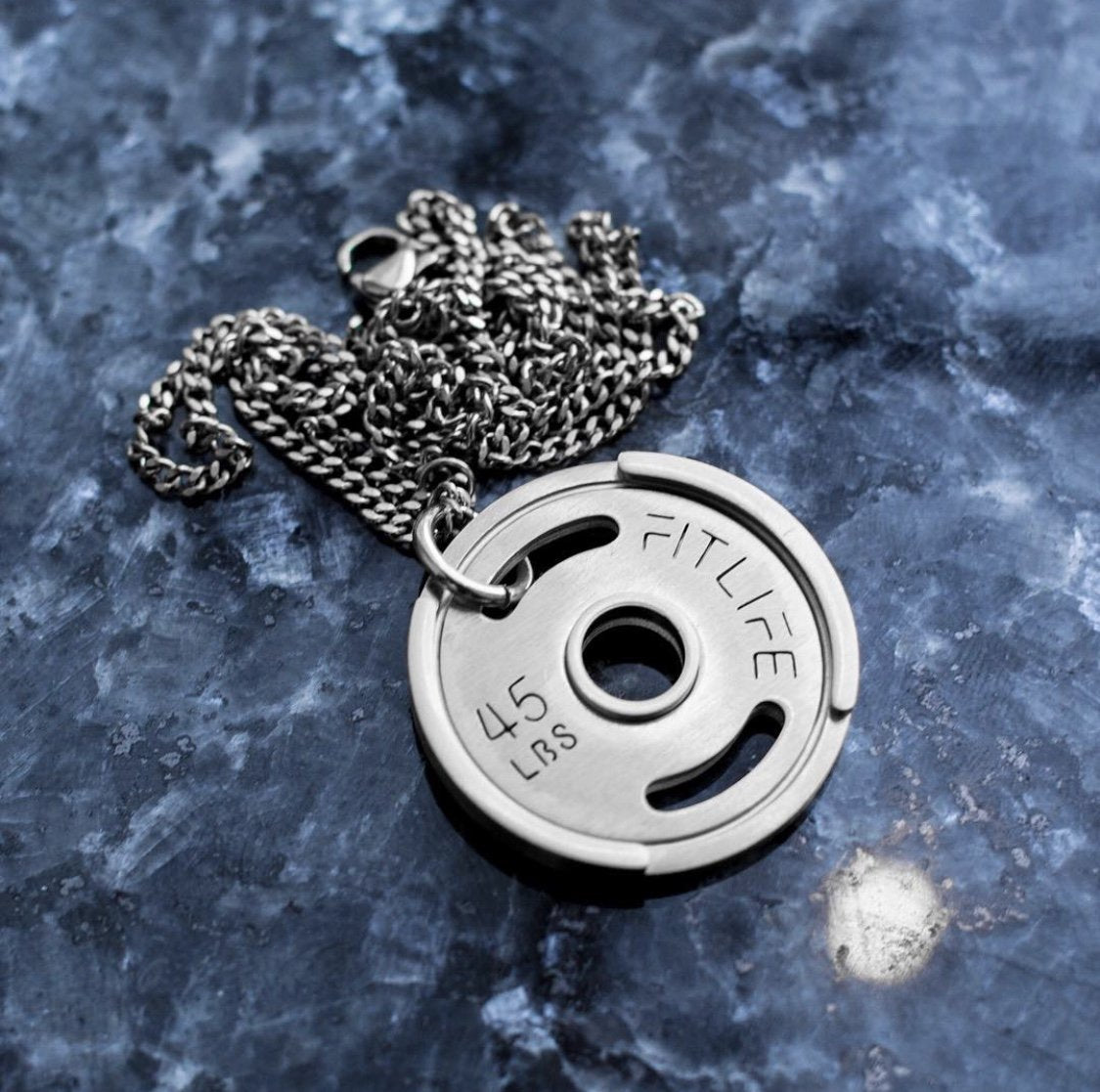 Silver Weight Plate Necklace