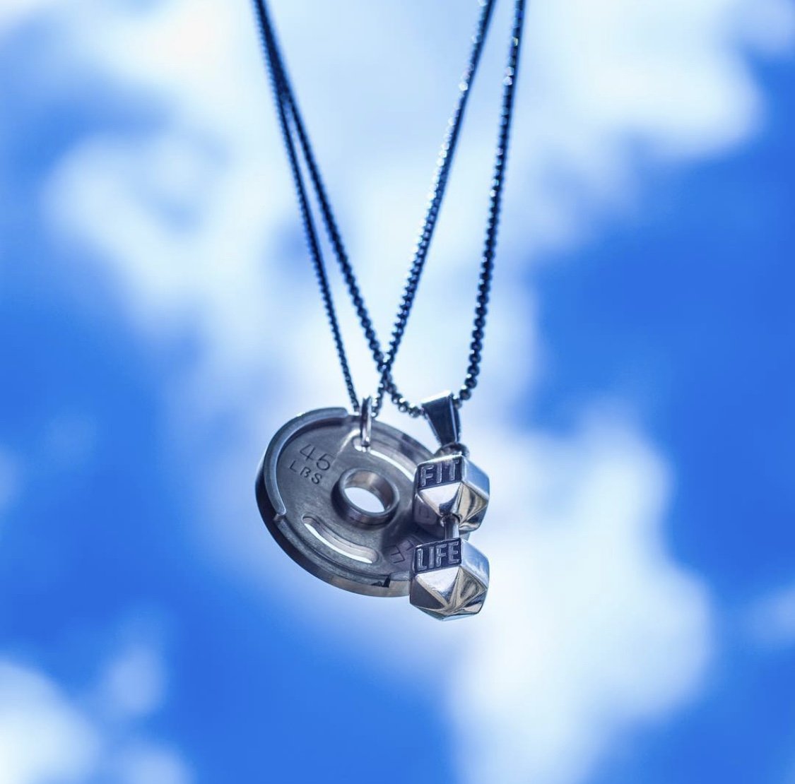 Silver Dumbbell Necklace