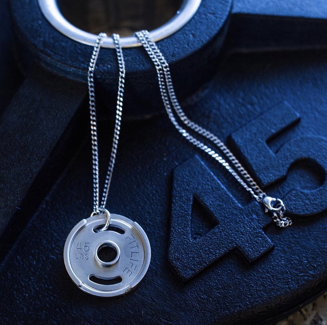 Silver Weight Plate Necklace