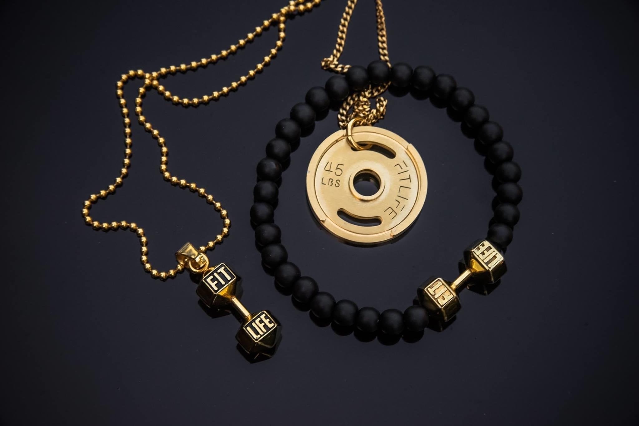 Gold Weight Plate Necklace